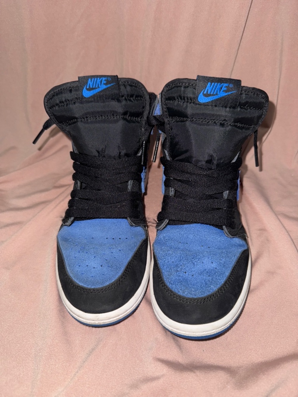 Nike Black and Blue High-Top Sneakers
